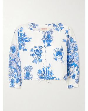 Emporio Sirenuse New Jinny Chintz Floral-Print Cotton Blouse - Blue