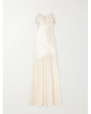 Ulla Johnson Elaria Ruched Silk Maxi Dress - White
