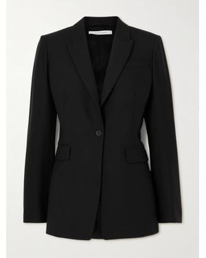 Another Tomorrow Grain De Poudre Wool Blazer - Black