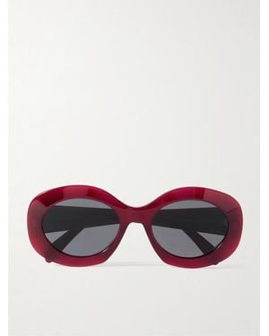 Celine Triomphe Oversized-Sonnenbrille Mit Rundem Rahmen Aus Azetat - Rot