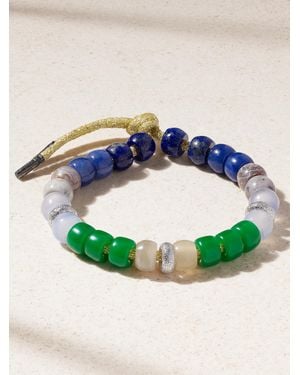 Carolina Bucci Forte Beads Montauk Armband Aus Lurex Mit Mehreren Steinen Und Sterlingsilber - Blau