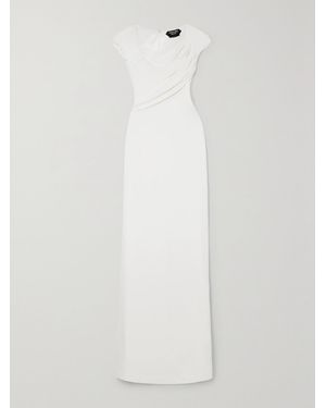 Tom Ford Draped Silk-Georgette Gown - White