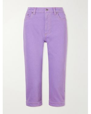 Versace Capri Slim-Leg Pants - Purple