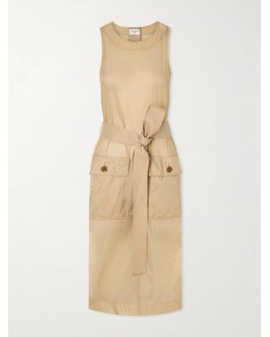 Saint Laurent Belted Shell Dress - Natural