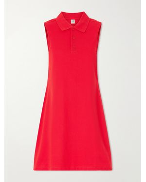Flore Flore Lauren Organic Cotton-Piqué Mini Dress - Red