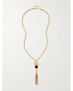 Jennifer Behr Noreen Tasseled-Tone Necklace - Natural
