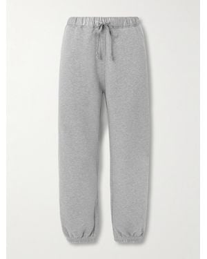Carven Crepe-Trimmed Cotton-Jersey Track Trousers - Grey