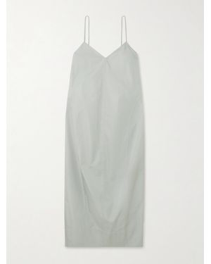St. Agni Midikleid Aus Recycelten Taft - Weiß