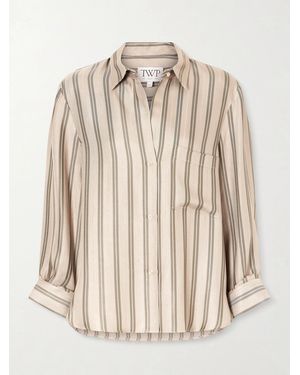 Twp Next Morning Striped Crepe Shirt - Natural