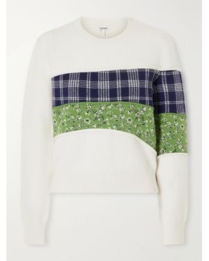 Loewe Embroidered Wool-Blend Sweater - Green