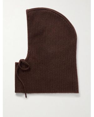 Yves Salomon Ribbed Cashmere Snood - Brown