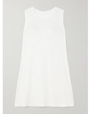 Norma Kamali Sequined Jersey Mini Dress - White