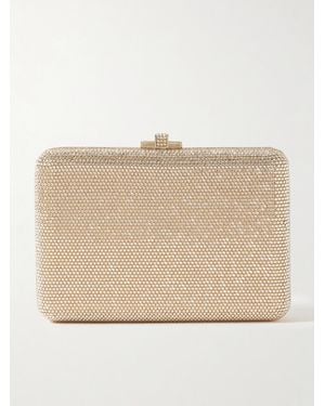 Judith Leiber Slim Slide Goldfarbene Clutch Mit Kristallen - Natur