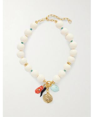 Lizzie Fortunato Blanca-Tone, And Agate Beaded Necklace - White