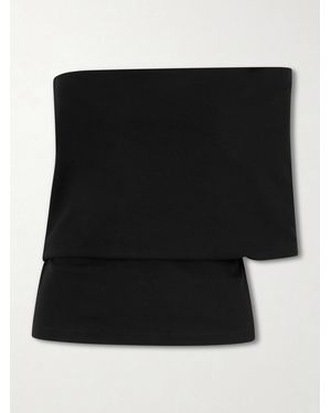 OSSOU Lynx One-Shoulder Stretch-Jersey Top - Black