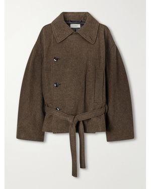Lemaire Wool And Alpaca-Blend Coat - Brown