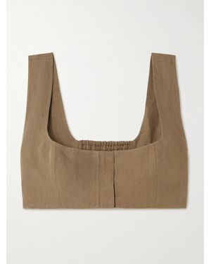 LeKasha Jirja Bustier Aus Leinen - Natur