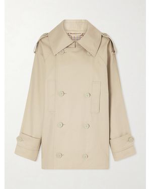 Balenciaga Double-Breasted Cotton-Gabardine Trench Coat - Natural