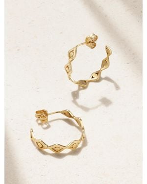 Sydney Evan Medium Evil Eye 14-Karat Hoop Earrings - Natural