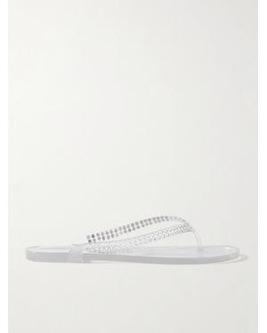 Christopher Esber Jo Crystal-Embellished Pvc Flip Flops - Natural