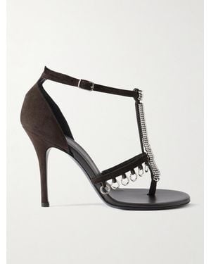 Christopher Esber Ludo Embellished Suede Sandals - Brown