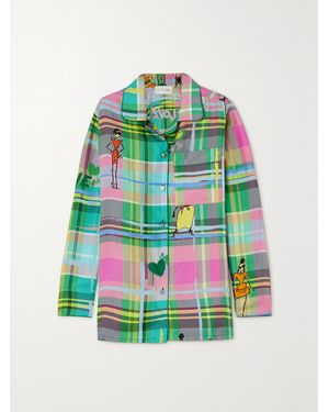 AZ FACTORY Chromatic Love Printed Silk-Twill Shirt - Green