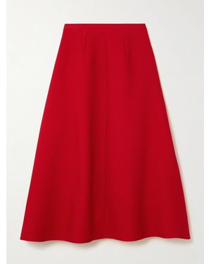 Emilia Wickstead Hertha Pleated Cloqué Midi Skirt - Red