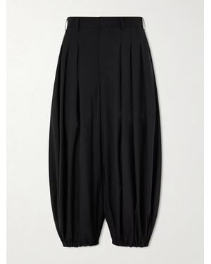 Comme des Garçons Wool Wide-Leg Tapered Trousers - Black