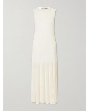 Veronica de Piante Gabby Ribbed-Knit Jersey Maxi Dress - White