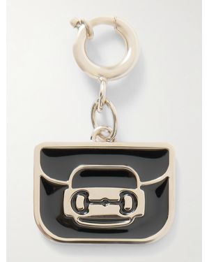 Gucci Tone And Enamel Bag Charm - White