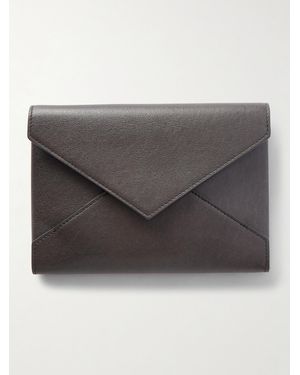 Saint Laurent Portemonnaie Aus Strukturiertem Leder - Grau