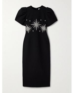 Rebecca Vallance Estella Crystal-Embellished Crepe Midi Dress - Black