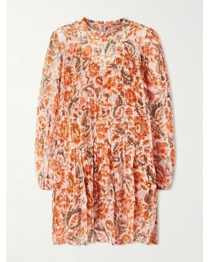 Alix Of Bohemia Juno Topaz Tiered Floral-Print Georgette Mini Dress - Multicolour