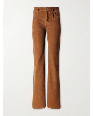 Stella McCartney Cotton-Corduroy Flared Trousers - Brown
