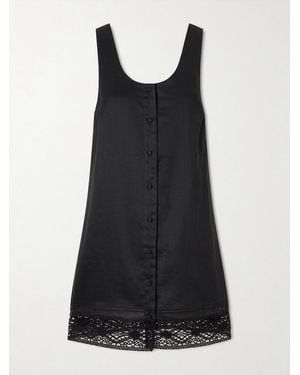 FRAME Heirloom Ramie Mini Dress - Black