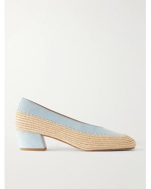 Gabriela Hearst Strength 40 Crocheted Suede Court Shoes - Natural