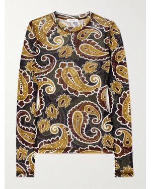 JW Anderson Oberteil Aus Recyceltem Stretch-Mesh Mit Paisley-Muster - Schwarz