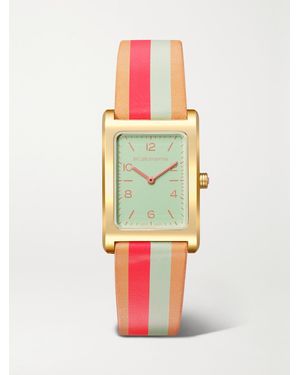 La Californienne Daybreak 24Mm-Tone Striped Leather Watch - White