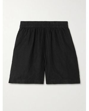 James Perse Linen-Canvas Shorts - Black