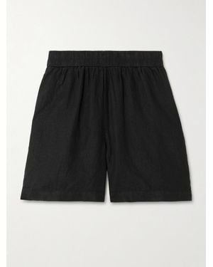 James Perse Linen-Canvas Shorts - Black