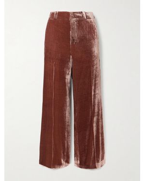 La DoubleJ Good Butt Velvet Flared Trousers - Brown