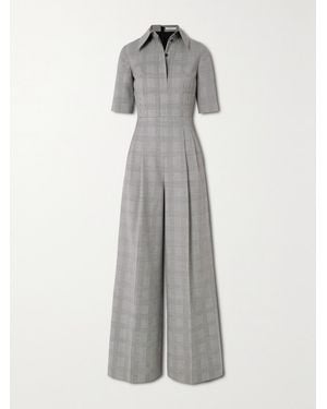 Emilia Wickstead Elas Prince Of Wales Checked Wool Jumpsuit - Grey
