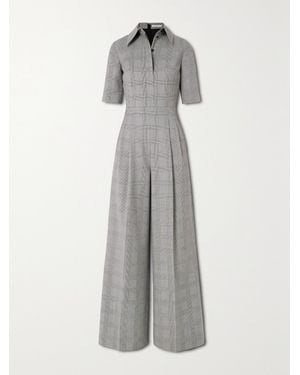 Emilia Wickstead Elas Prince Of Wales Checked Wool Jumpsuit - Gray