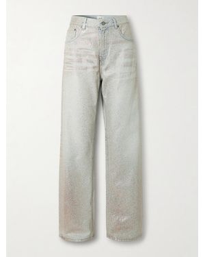 Haikure Bonnie Glam Glittered Mid-Rise Straight-Leg Jeans - Grey