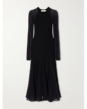 Lanvin Open-Knit Wool Maxi Dress - Black