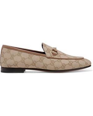 Gucci Jordaan Gg-jacquard Canvas Loafers - Natural