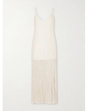 Rohe Linen-Blend And Chiffon Midi Dress - White