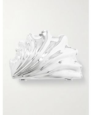 JW Anderson Shell Metallic Resin Clutch - White