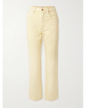SLVRLAKE Denim London Cropped High-Rise Straight-Leg Jeans - Natural