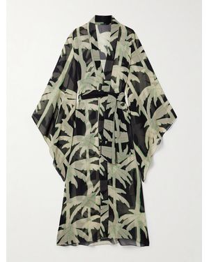 Johanna Ortiz The Passing Storm Printed Recycled-Georgette Robe - Black